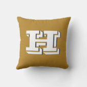 Navy and Gold School Pride Color Style Monogram Kissen (Rückseite)