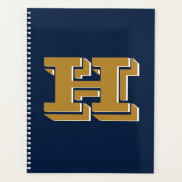 Navy and Gold School Pride Color Style Monogram Planer