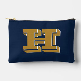 Navy and Gold School Pride Color Style Monogram Zubehörtasche