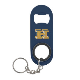 Navy and Gold Stainless Keychain Bottle Opener Mini Flaschenöffner