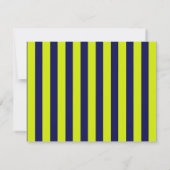 Navy and Lime Striped Back Wavy Frame Note Card Einladung (Rückseite)