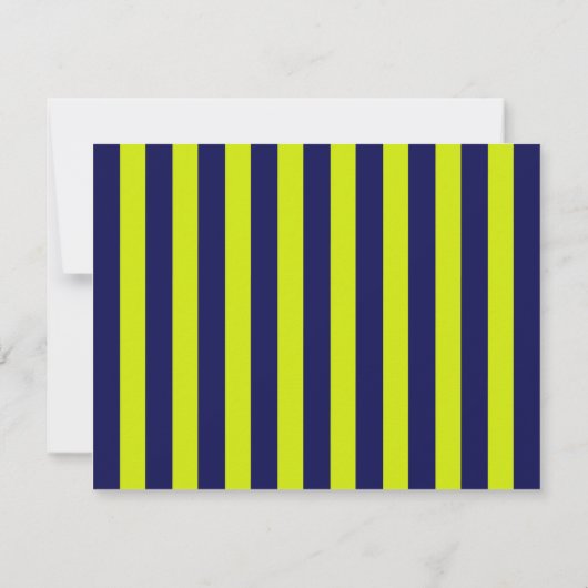 Navy and Lime Striped Wavy Frame Note Card Einladung (Rückseite)