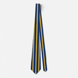 Navy and Metallic Gold Striped Stylish Neck Tie Krawatte