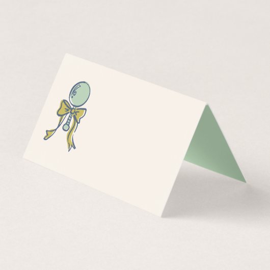 Navy and Mint Doodle Baby Rattle and Bow Blank (Vorderseite)