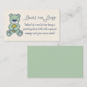 Navy and Mint Doodle Teddy Bear Book Request Begleitkarte (Vorne/Hinten)