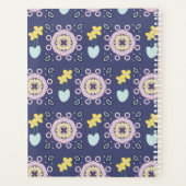 Navy And Pastel Geometric Floral Planer (Rückseite)