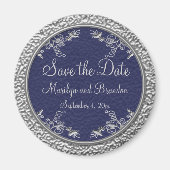 Navy and Pewter Save the Date Magnet (Vorne)