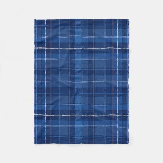 Navy and Royal Blue Plaid Pattern Fleecedecke (Vorderseite)