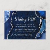 Navy and Silver Agate Wedding Wishing Well Begleitkarte (Vorderseite)