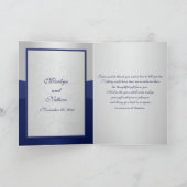 Navy and Silver Floral Thank You Card Dankeskarte (Innenseite)