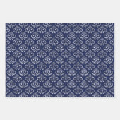 Navy and Silver Geometric Patterns Elegant Geschenkpapier Set (Vorderseite 2)