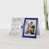 Navy and Silver Thank You Card with Foto Einsatz Dankeskarte (Vorderseite)