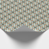 Navy and teal green textured mosaic Wrapping Paper Geschenkpapier (Ecke)