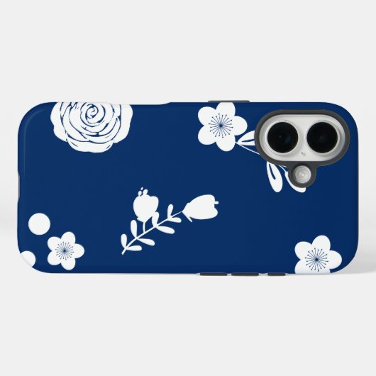 navy and white iphone case (Rückseite (Horizontal))