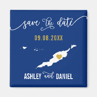 Navy Anguilla Hochzeit Speichern Sie die Datumskar
