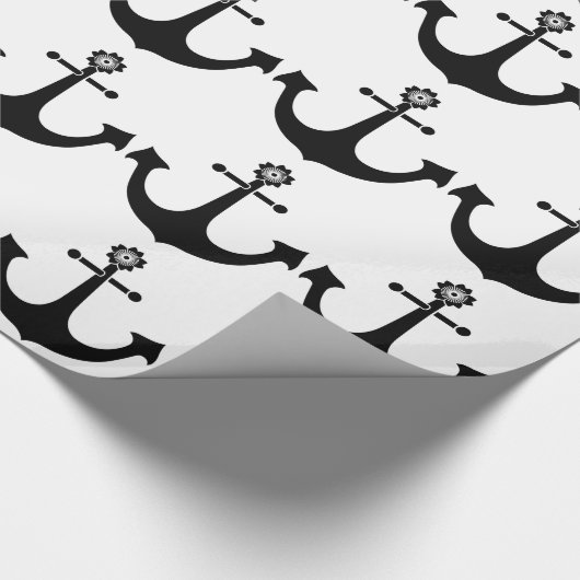 Navy-Anker Geschenkpapier (Ecke)