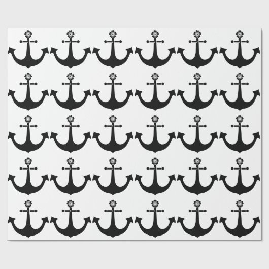Navy-Anker Geschenkpapier (Flach)