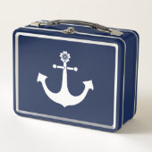 Navy-Anker Metall Lunch Box (Vorderseite)