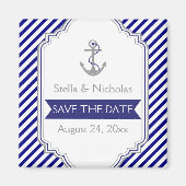 Navy Anker nautische Hochzeit Save the Date Magnet (Vorne)