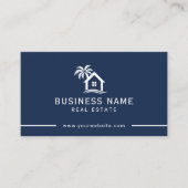 Navy Anwesen Agent Beach House Logo Visitenkarte (Vorderseite)