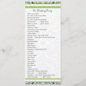 Navy Apfel Grün Grau Liebesvögel Hochzeitsprogramm Programm (Rückseite)