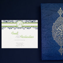 Navy Apple Green Gray Love Birds Empfang Cards