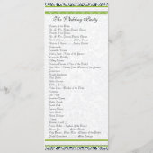 Navy Apple Green Gray Love Birds Hochzeitsprogramm Programm (Rückseite)