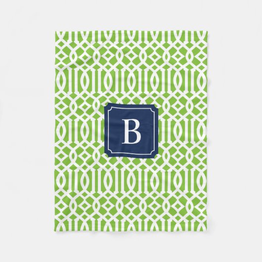 Navy & Apple Trellis | Fleece Blanket (Vorderseite)