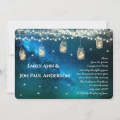 Navy Aqua Blue Opulence Mason Jar Engagement Party Einladung (Vorderseite)