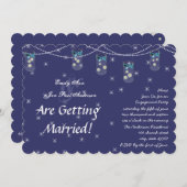 Navy Aqua Yellow Blume Mason Jar Engagement Party Einladung (Vorne/Hinten)