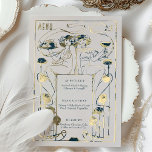 Navy Aquamarin Gold Menu Card Vintag Jugendstil Fo Folieneinladung<br><div class="desc">Menu Card im Jugendstil für Ihre Vintage Hochzeit in einem floralen, romantischen und skurrilen Design. Klassische Schnörkel ergänzen Deko Schriftartes der klassischen Kunst. Bitte geben Sie Ihre persönlichen Informationen ein, und Sie sind fertig. Wenn Sie das Design weiter ändern möchten, klicken Sie auf den blauen Button "Anpassen". Vielen Dank, dass...</div>