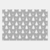 Navy, Aquamarin & Silver Winter Weihnachtsbaummust Geschenkpapier Set (Vorderseite 2)