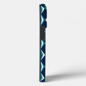 Navy-, Aquamarin- und Weißdiamanten Case-Mate iPhone Hülle (Rückseite / Rechts)