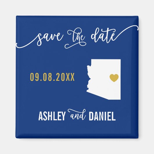Navy Arizona Hochzeit Speichern Sie die Datumskart Magnet (Vorne)