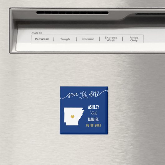 Navy Arkansas Wedding Save the Date Map Magnet (In Situ (Geschirrspüler))