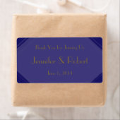 Navy Art Deco Posh Water Flasche Label (Insitu)