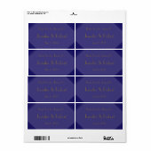 Navy Art Deco Posh Water Flasche Label (Vorne)