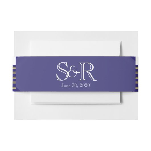 Navy Art Deco Posh Wedding Bly Band (Vorderseite Beispiel)