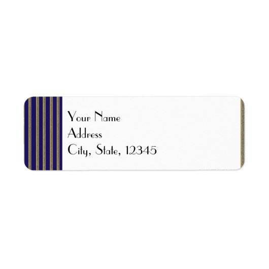 Navy Art Deco Posh Wedding Label (Vorne)