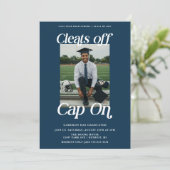 Navy Athlete Abschluss löscht Cap On Einladung (Stehend Vorderseite)