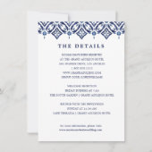 Navy Azulejo | Spanische Details zur Hochzeit Einladung (Vorderseite)