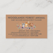 Navy Baby Bear Fox Raccoon Rabbit Alpaca Visitenkarte (Rückseite)