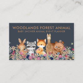 Navy Baby Bear Fox Raccoon Rabbit Alpaca Visitenkarte