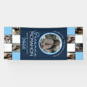 Navy & Baby Blue 9 Foto Collage Abschluss Vinyl Banner (Horizontal)