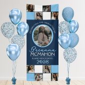 Navy & Baby Blue 9 Foto Collage Abschluss Vinyl Banner
