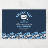 Navy & Baby Blue Abschluss Danke Mini Alkoholflaschenetikett (Einzelnes Label)