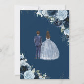 Navy Baby Blue Floral Twins Boy Girl Quinceanera Einladung (Rückseite)