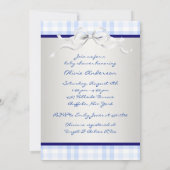 Navy Baby Blue Gingham Baby Boy Shower Einladungen (Rückseite)