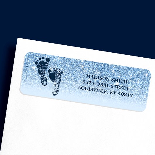 Navy Baby Blue Glitzer Ombre Baby Feet