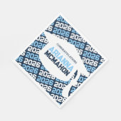 Navy & Baby Blue Personalisiert Graduation Cap Pap Serviette (Ecke)